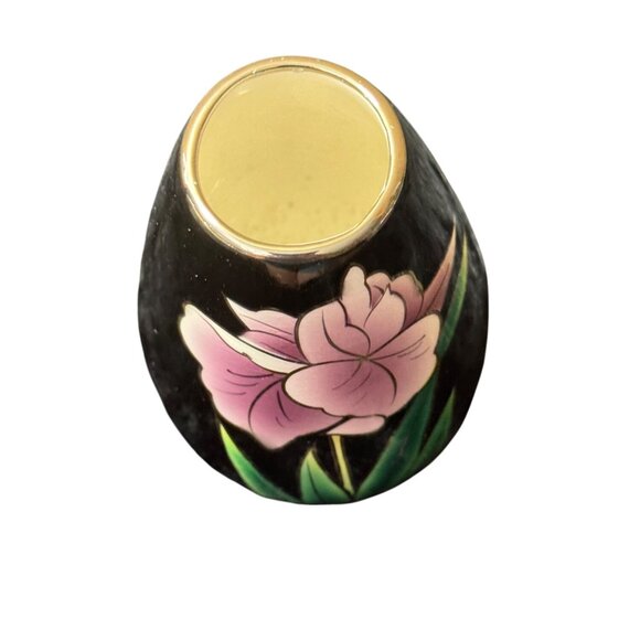 Vintage Andre Richard Black Ceramic Bud Vase Japan - Picture 2 of 6